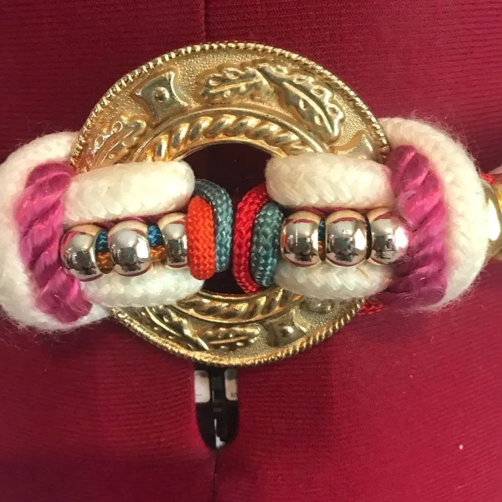 Bohemian Style Vibrant Multicolor Rope Belt Gold & Silver Details 32